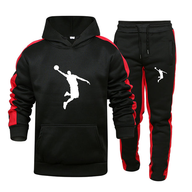 Autumn and Winter Tracksuit Men 2 Pieces Set Sweatshirt + Sweatpants Sportswear Hoodies Casual Mens Clothing Hoodies Suit