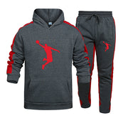 Autumn and Winter Tracksuit Men 2 Pieces Set Sweatshirt + Sweatpants Sportswear Hoodies Casual Mens Clothing Hoodies Suit