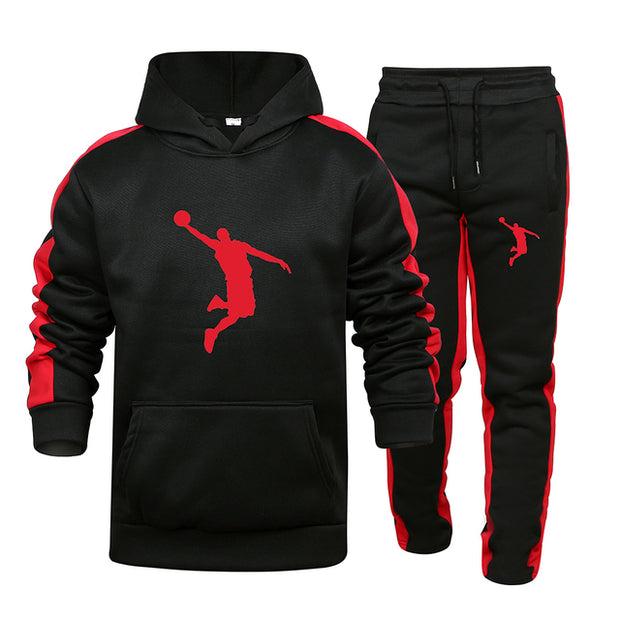 Autumn and Winter Tracksuit Men 2 Pieces Set Sweatshirt + Sweatpants Sportswear Hoodies Casual Mens Clothing Hoodies Suit