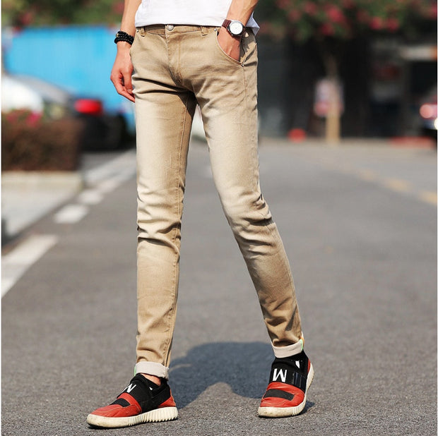 Men Stretchy Denim Skinny Green Jeans 2022 Spring Autumn Brand bLACK High Quality Fashion Jeans