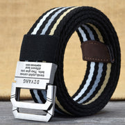 Men&#39;s and Women&#39;s Spring and Autumn Youth Double Ring Buckle Color Matching Adjustable Length Jeans Canvas Belt