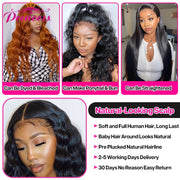 Beautiful Princess Brazilian Loose Deep Wave Wig For Women Lace Front Human Hair Wigs Pre Plucked With Baby Hair