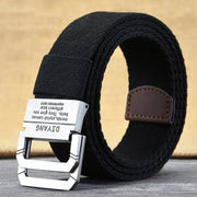 Men&#39;s and Women&#39;s Spring and Autumn Youth Double Ring Buckle Color Matching Adjustable Length Jeans Canvas Belt