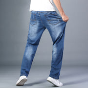 6 Colors Spring Summer Men&#39;s Thin Straight-leg Loose Jeans Classic Style  Advanced Stretch Baggy Pants Male Plus Size 40 42 44