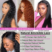 180% Water Wave Lace Front Wig HD Lace Frontal Wig Wet And Wavy Lace Front Human Hair Wigs T Part Brazilian Curly Human Hair Wig