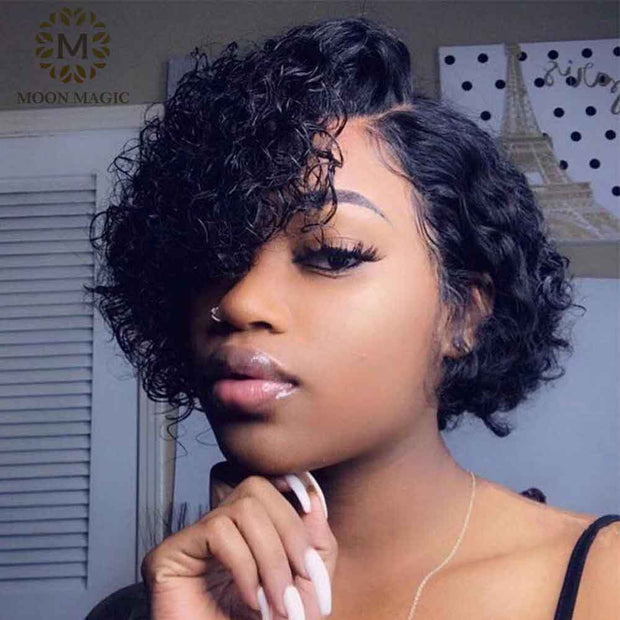 13x4 Curly Bob Lace Front Wigs 4x4 6x6 Lace Closure Wig Short Bob Wig Lace Front Human Hair Wigs Pixie Cut Lace Wig 250 Density