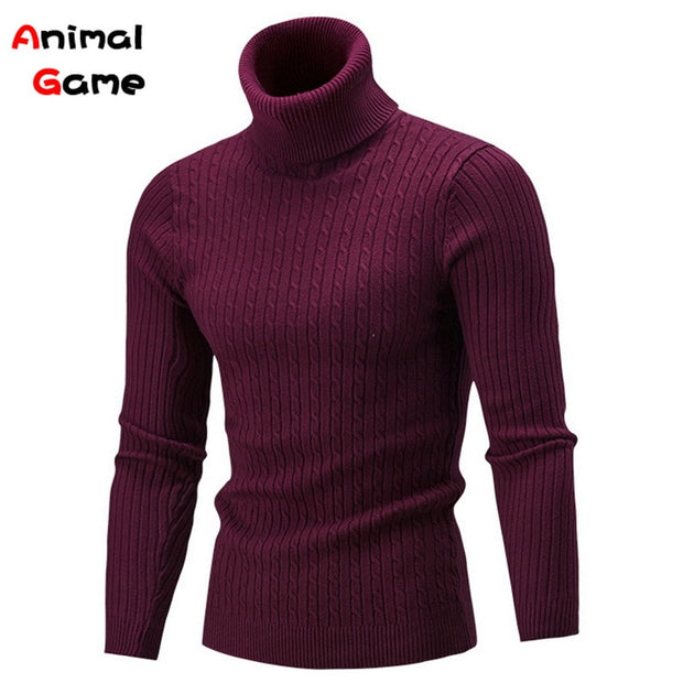 Winter Warm Turtleneck Sweater Casual Men&#39;s Rollneck Warm Knitted Sweater Keep Warm Men Jumper  Knit Woolen Sweater