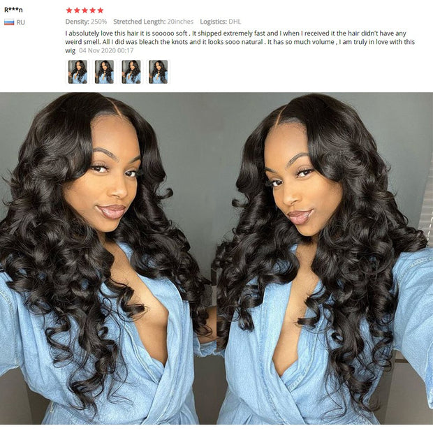 Body Wave Lace Front Wig For Black Women 13x6 250 density lace Wig High Density Human Hair Wigs Pre Plukced With Baby Hair Remy