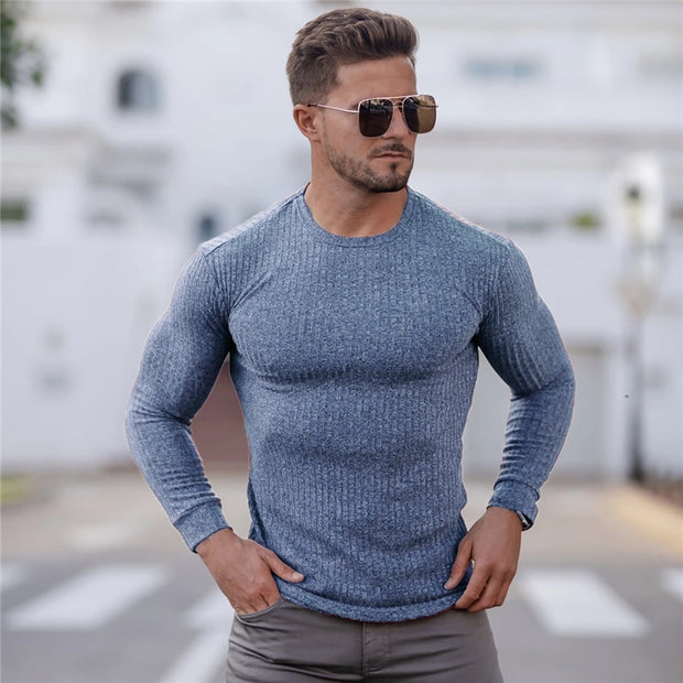 New Autumn Fashion Thin Sweaters Men Casual Long Sleeve Pullovers Man O-Neck Solid Slim Fit Sweaters Knitting Tops pull homme