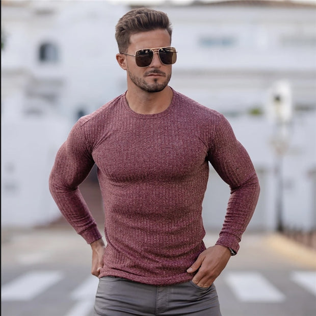 New Autumn Fashion Thin Sweaters Men Casual Long Sleeve Pullovers Man O-Neck Solid Slim Fit Sweaters Knitting Tops pull homme