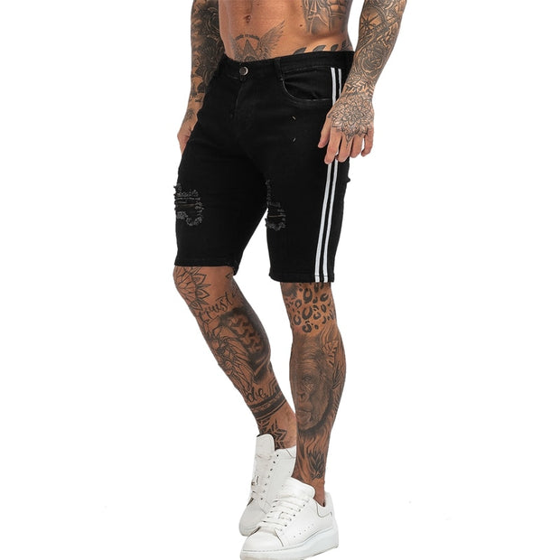 Hommes Shorts Jeans Denim Shorts Noir Taille Haute Déchiré D'été Jeans Shorts Pour Hommes Marque Plus La Taille Casual Streetwear dk03