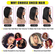 4x4 Bob Lace Closure Wig Indian Straight Human Hair for Black Women 4x1 Highlight Bob Lace Front Human Hair Wigs Blunt Cut Wig