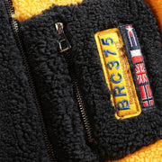 Bomber Black White Jacket Men&#39; Winter Thick Warm Fleece Teddy Coat For Mens SportWear Male Fluffy Fleece Hoodies Coat