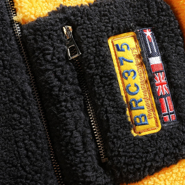 Bomber Black White Jacket Men&#39; Winter Thick Warm Fleece Teddy Coat For Mens SportWear Male Fluffy Fleece Hoodies Coat