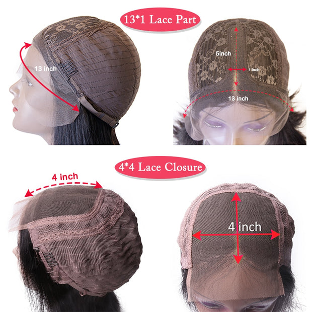 Sophies Deep Wave 4*4 Lace Closure Human Hair Wigs For Black Women Pre Plucked Hairline 150% Density Brazilian Non-Remy Hair