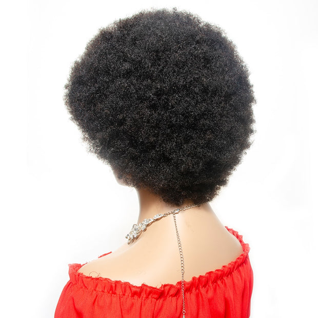 Short Afro Wig Brazilian Human Hair Wigs for Woman Remy Glueless Afro Kinky Curly Wig 150% Density Natural Color Remy Yepei Hair