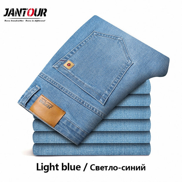 Cotton Men&#39;s Jeans Denim Pants Brand Classic Clothes Overalls Straight Trousers for Men Black Oversize Large Size 35 40 42 44 46