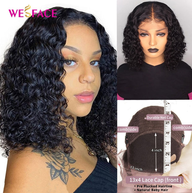 27 Short curly Honey Blonde Bob Wig Lace Front Human Hair Wigs Brazilian kinky curly Lace Closure Frontal wig For Black Women