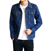 Spring Autumn Men Denim Jackets Casual Solid Color Lapel Single Breasted Jeans Jacket Men Slim Fit Cotton Outwear Jackets 5xl-M