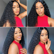 BAHW Hair Brazilian Kinky Curly Bundles With Closure 3 Bundles Human Hair With Closure Remy Hair Weave Bundles With Closure 30''