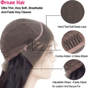 Straight Bob Wig Lace Front Human Hair Wigs Brazilian Short Bob Wig Pre-Plucked Natural Color Human Hair Lace Closure Wigs 150%D