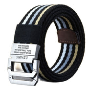 Men&#39;s and Women&#39;s Spring and Autumn Youth Double Ring Buckle Color Matching Adjustable Length Jeans Canvas Belt