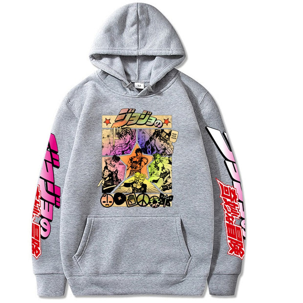 2021 Harajuku JOJO&#39;s Bizarre Adventure Unisex Hoodies Japanese Anime JOJO Printed Men&#39;s Hoodie Streetwear Casual Sweatshirts
