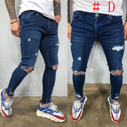 Fashion Men Skinny Jeans Stretchy Denim Slim Long Camouflage Pants Frayed Rip Bike Men Ripped Jeans 20 styles