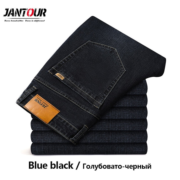 Cotton Men&#39;s Jeans Denim Pants Brand Classic Clothes Overalls Straight Trousers for Men Black Oversize Large Size 35 40 42 44 46