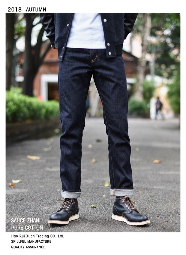 SauceZhan 310XX-HS Jeans Slim Fit Jeans Selvedge Jeans Raw Denim Indigo Jeans Hommes Livraison Gratuite Hommes Jeans Skinny