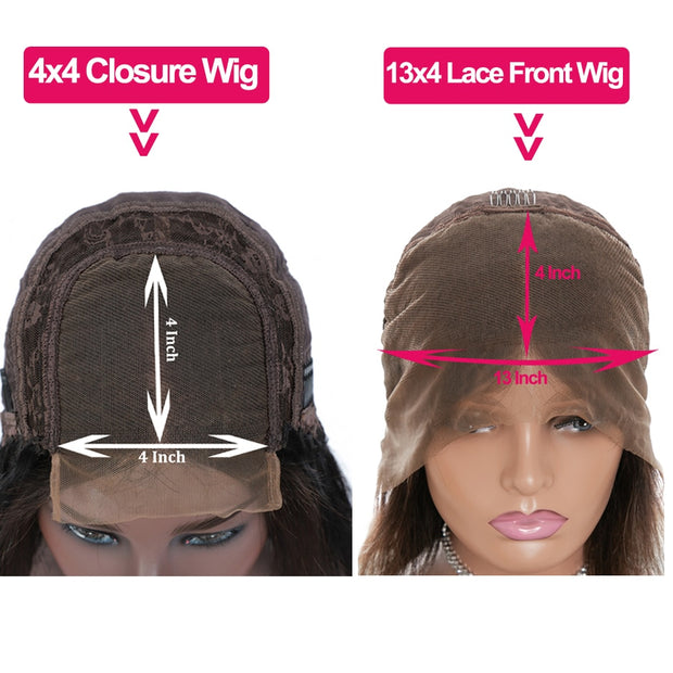 Straight Bob Wig Lace Front Human Hair Wigs Brazilian Short Bob Wig Pre-Plucked Natural Color Human Hair Lace Closure Wigs 150%D