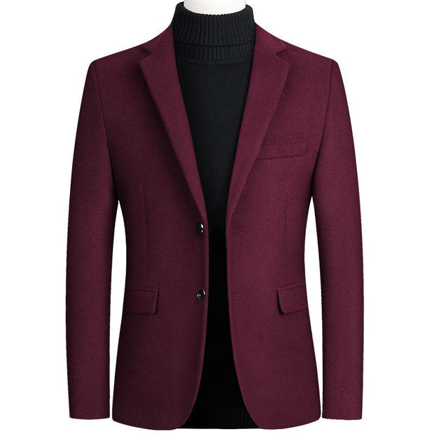High Quality Men&#39;s Wool Suit Coat Wool Blends Casual Blazers Men Suit Top Male Solid Business Casual Mens Coats and Jackets
