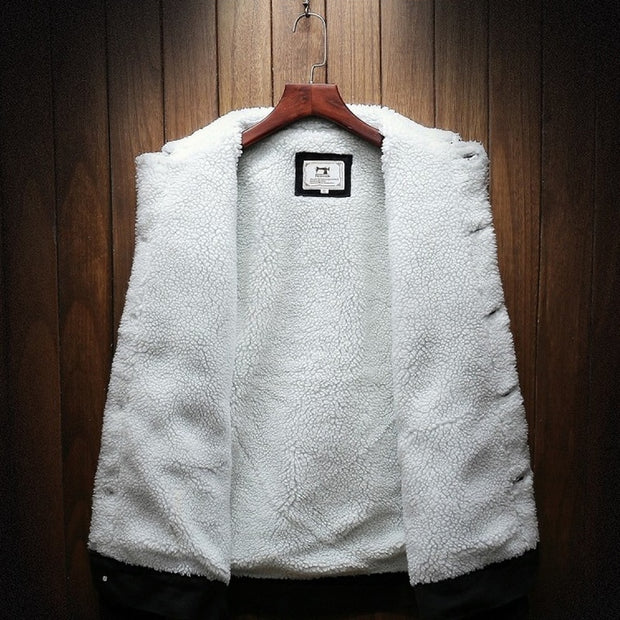 Men Light Blue Winter Jean Jackets Outerwear Warm Denim Coats New Men Large Size Wool Liner Thicker Winter Denim Jackets Size6XL