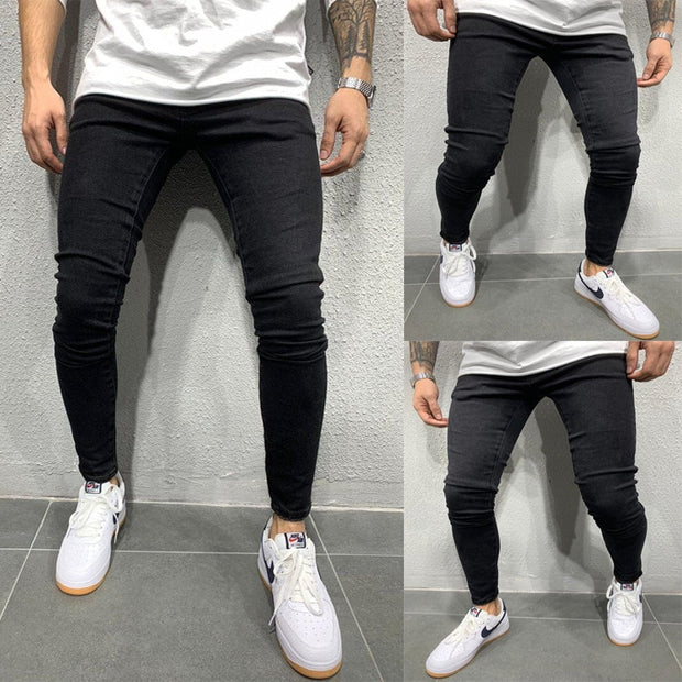 Mode Hommes Skinny Jeans Stretchy Denim Slim Long Camouflage Pantalon Effiloché Rip Bike Hommes Déchiré Jeans 20 styles