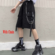 2022 Solid Men&#39;s Shorts Summer Mens Beach Shorts Ribbons Black Hip Hop Streetwear Casual Male Sportswear Shorts Homme Clothing