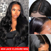 Body Wave 4x4 Lace Closure Wig Brazilian Body Wave Lace Closure Human Hair Wigs Human Hair Wigs For Women With Baby Hair QUEEN