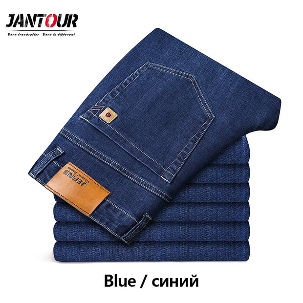 Cotton Men&#39;s Jeans Denim Pants Brand Classic Clothes Overalls Straight Trousers for Men Black Oversize Large Size 35 40 42 44 46