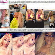 42&#39;&#39; 13X4 Deep Wave 613 Blonde Lace Front Human Hair Wigs Pre Plucked With Baby Hair Curly Lace Frontal Wig Remy Brazilian 150