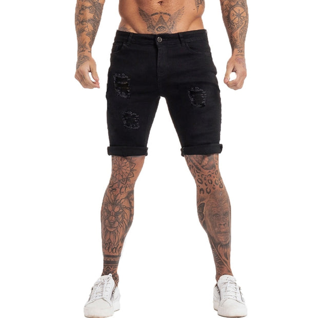 Hommes Shorts Jeans Denim Shorts Noir Taille Haute Déchiré D'été Jeans Shorts Pour Hommes Marque Plus La Taille Casual Streetwear dk03