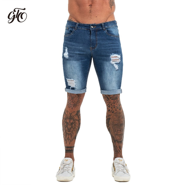 Hommes Shorts Jeans Denim Shorts Noir Taille Haute Déchiré D'été Jeans Shorts Pour Hommes Marque Plus La Taille Casual Streetwear dk03