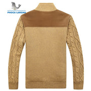 Men&#39;s Sweaters Winter Warm Thick Velvet Sweatercoat Single-breasted Cardigan Men Casual Sweaters Pattern Knitwear size 3XL