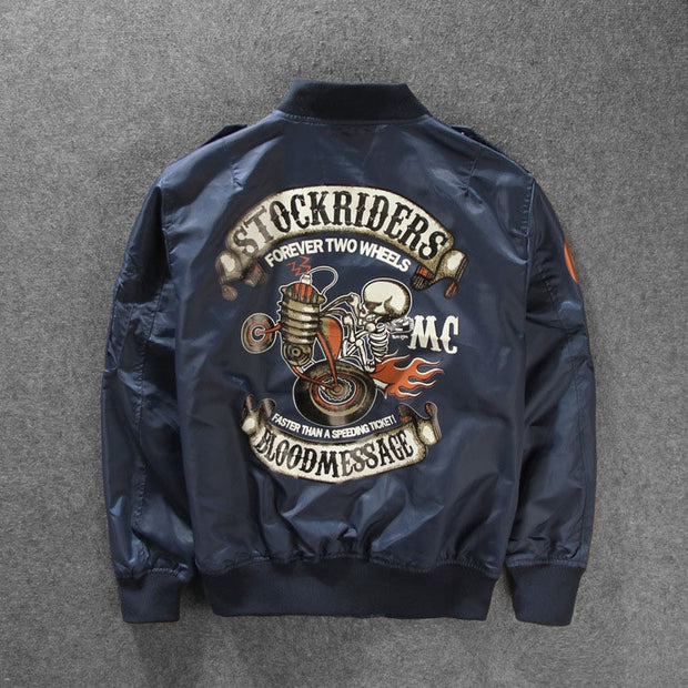 Stockriders Motorcycle Jackets Bomber Trench Men Baseball Skull Outerwear Men Pilot Windbreaker Thin Jackets Spring Autumn 2022