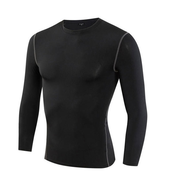 BLACK Men&#39;s Thermal Underwear Set Motorcycle 4  Seasons Skiing Warm Base Layers Sportwear Tight Long shirt &amp; Tops Set clothing