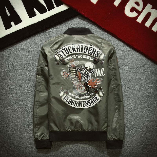 Stockriders Motorcycle Jackets Bomber Trench Men Baseball Skull Outerwear Men Pilot Windbreaker Thin Jackets Spring Autumn 2022