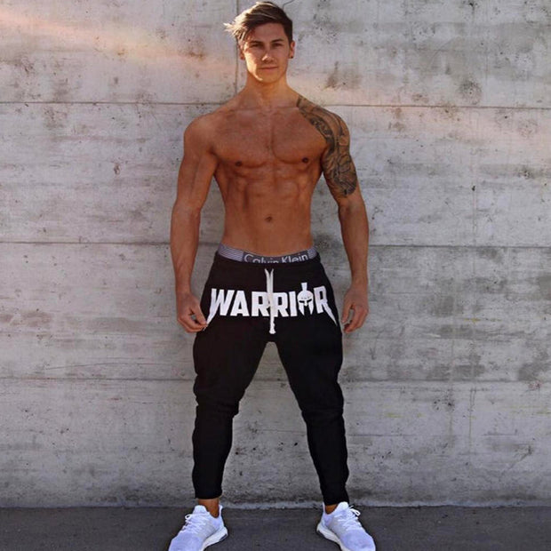 Black Joggers Sweatpants Men Cotton Print Casual Pants Gym Fitness Slim Drawstring Trousers Male Sportswear Running Track pants