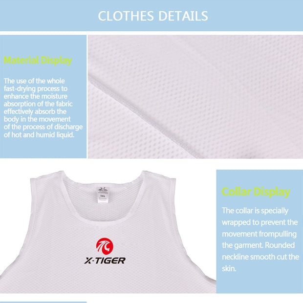 X-Tiger Men&#39;s Cycling Base Layers 2022 MTB Bike Cool Mesh Superlight Vest Breathable Short Sleeves Cycling Shirt Undershirt