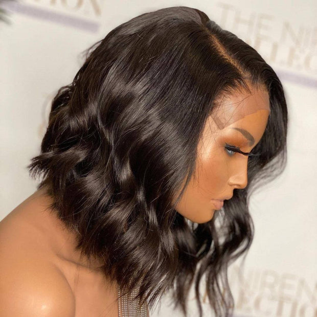 Body Wave 13x6 Lace Frontal Wigs Human Hair Short Bob Wig 13x4 Closure Wig 180 Density For Black Women Brazilian Remy Hair