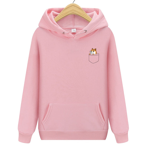 2021 New Popular Men&#39;s Casual Hoodies Streetwear Pocket dog printed Sweatshirt Pullover Sportswear Male Leisure Jacket Hood