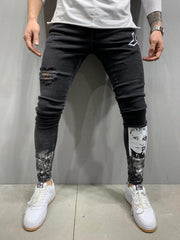 Fashion Men Skinny Jeans Stretchy Denim Slim Long Camouflage Pants Frayed Rip Bike Men Ripped Jeans 20 styles