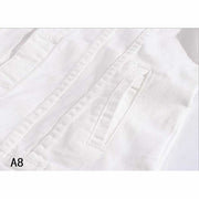 Nouveau Mode Hommes Denim Veste Cowboy Blanc Jeans Veste Hommes Casual Slim Fit Jeans Veste Coton Manteau OUTWEAR Homme Vêtements